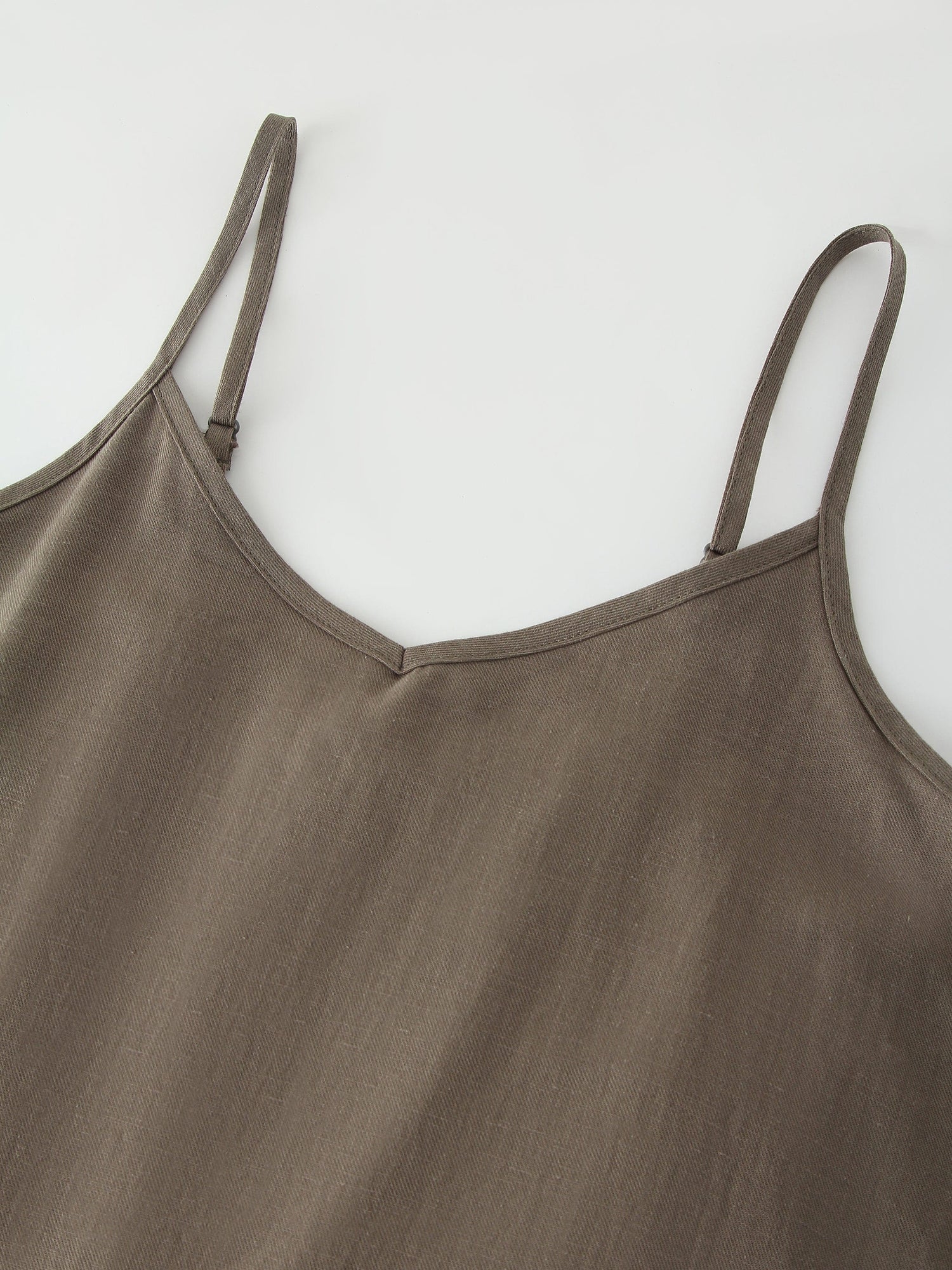 Linen Slip Dress-Olive