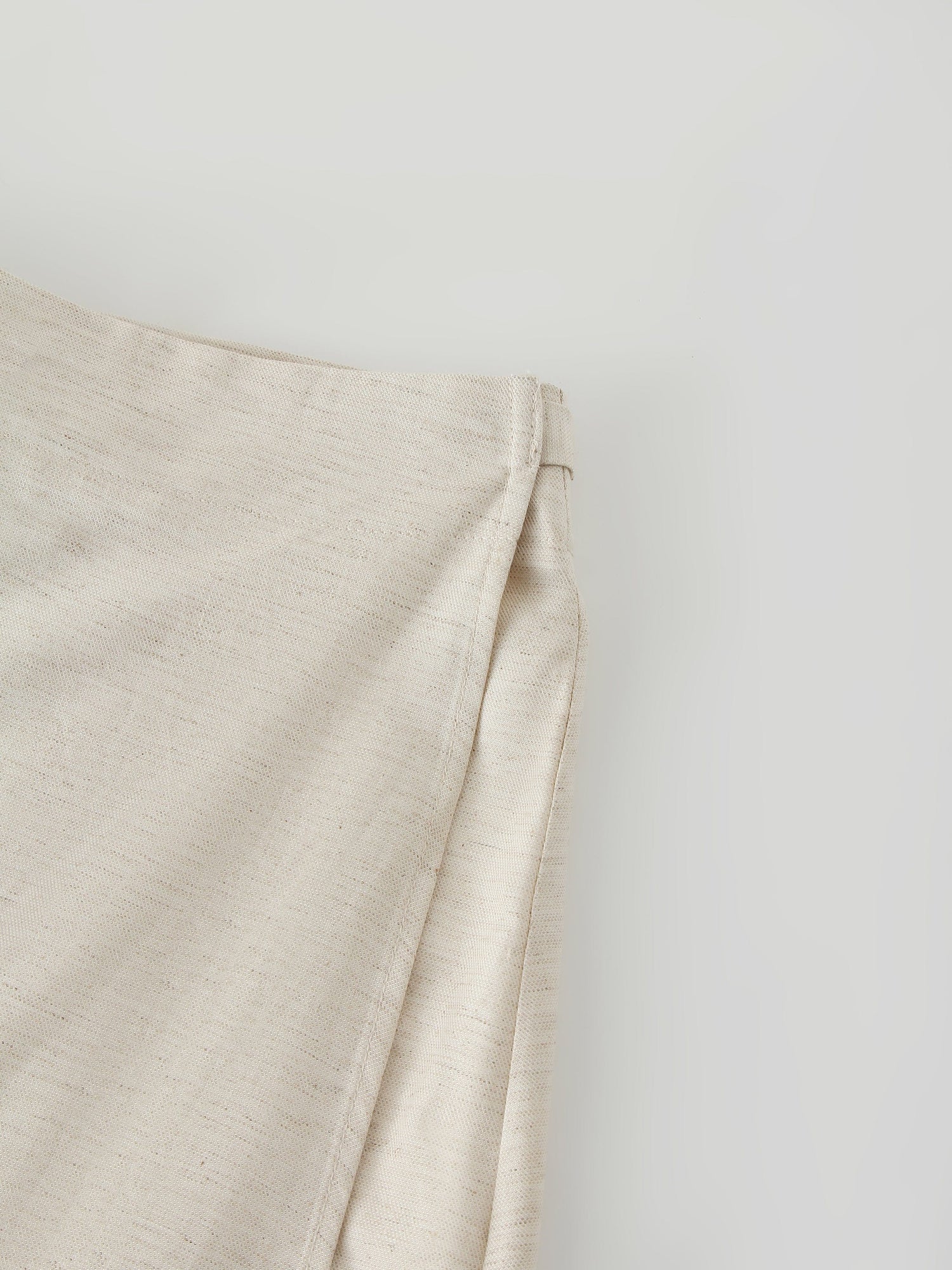 Linen Wrap Skirt-Oatmeal