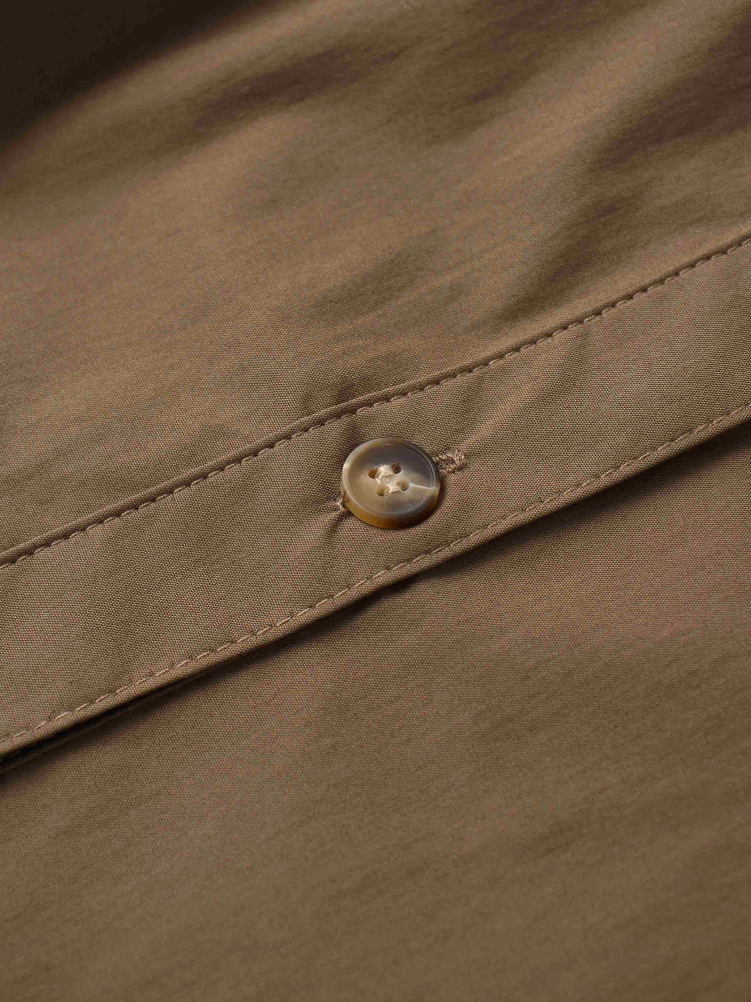 Button Down Cotton Blend Skirt-Brown