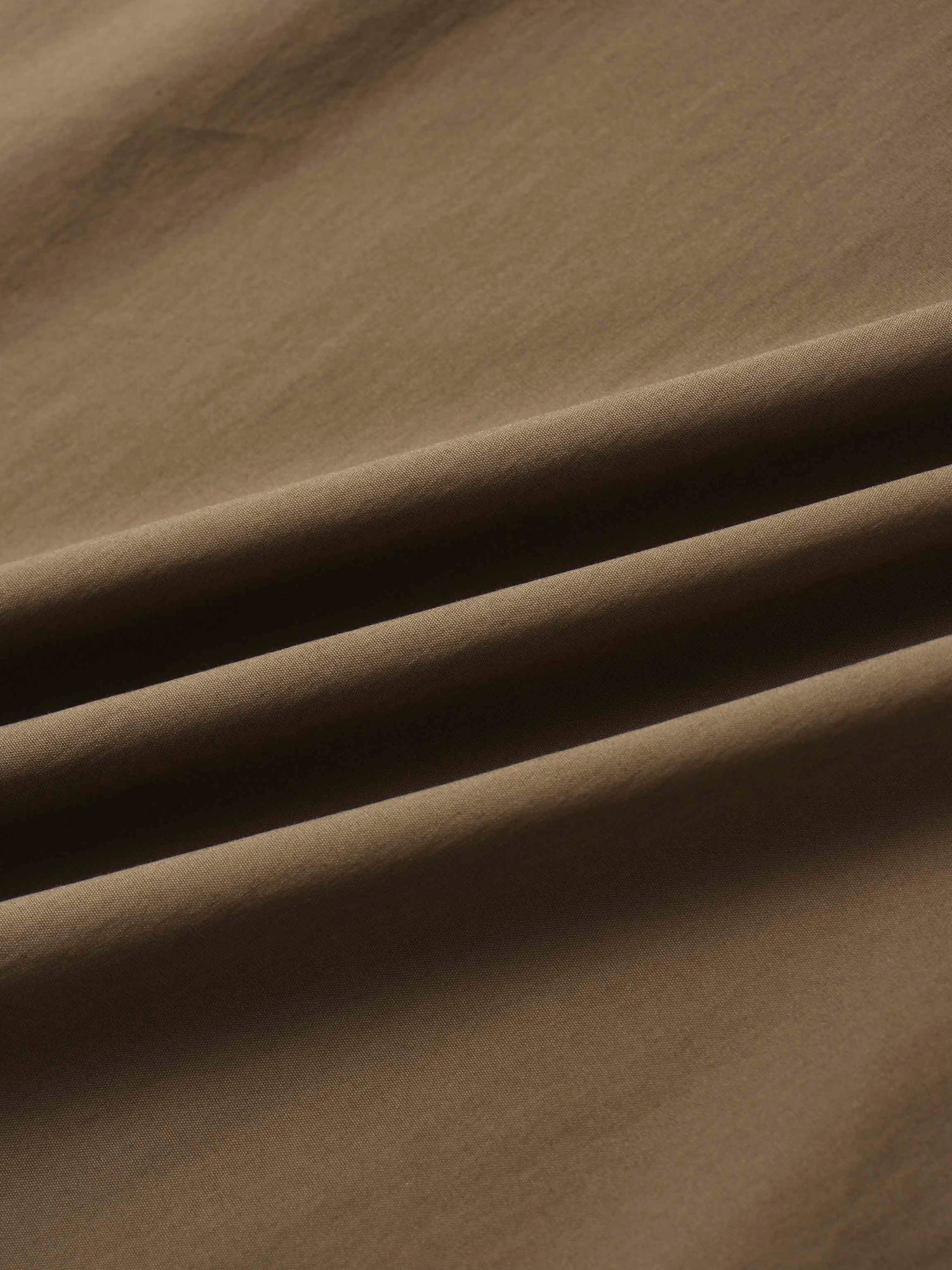 Button Down Cotton Blend Skirt-Brown