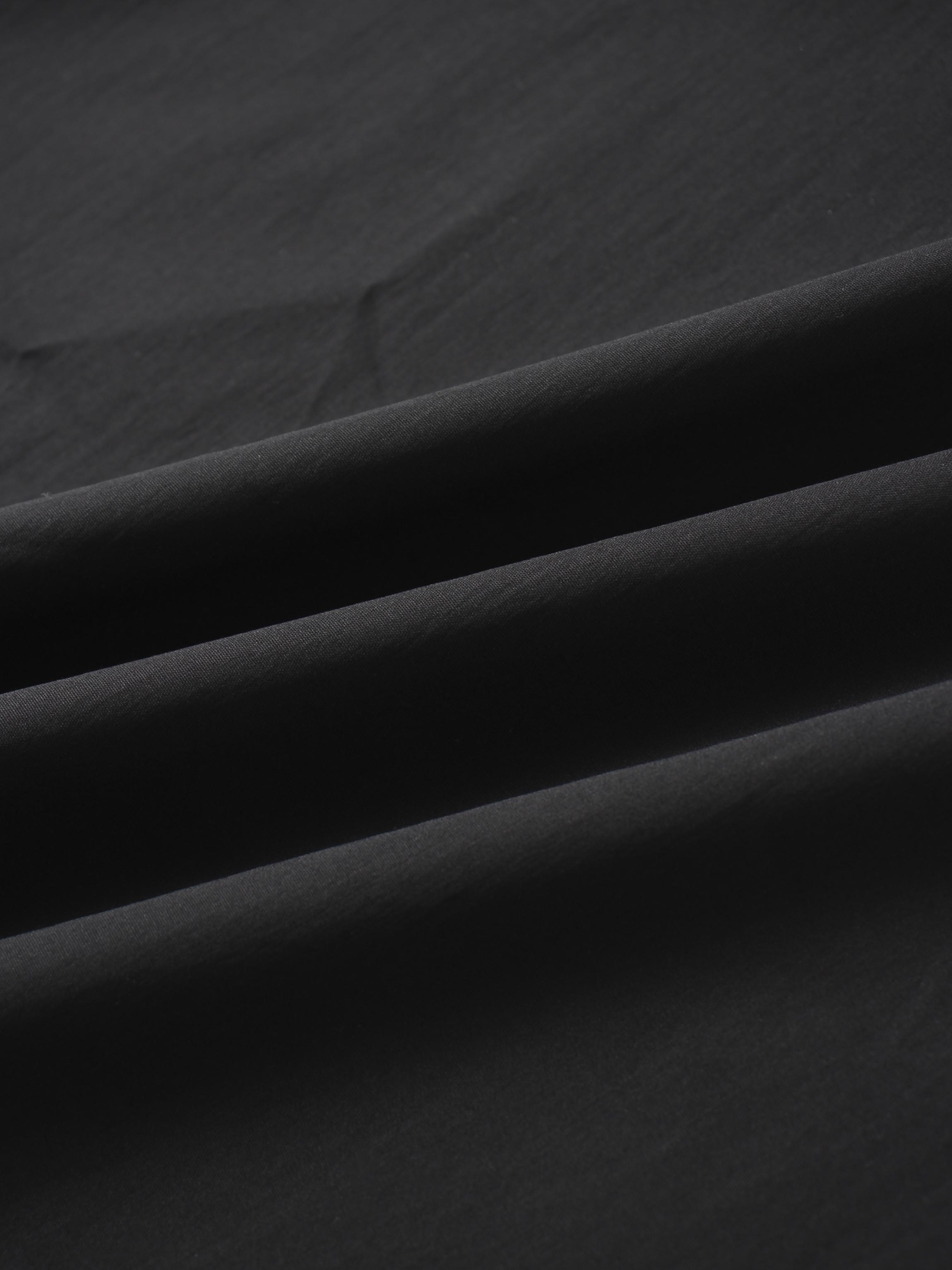 Button Down Cotton Blend Skirt-Black