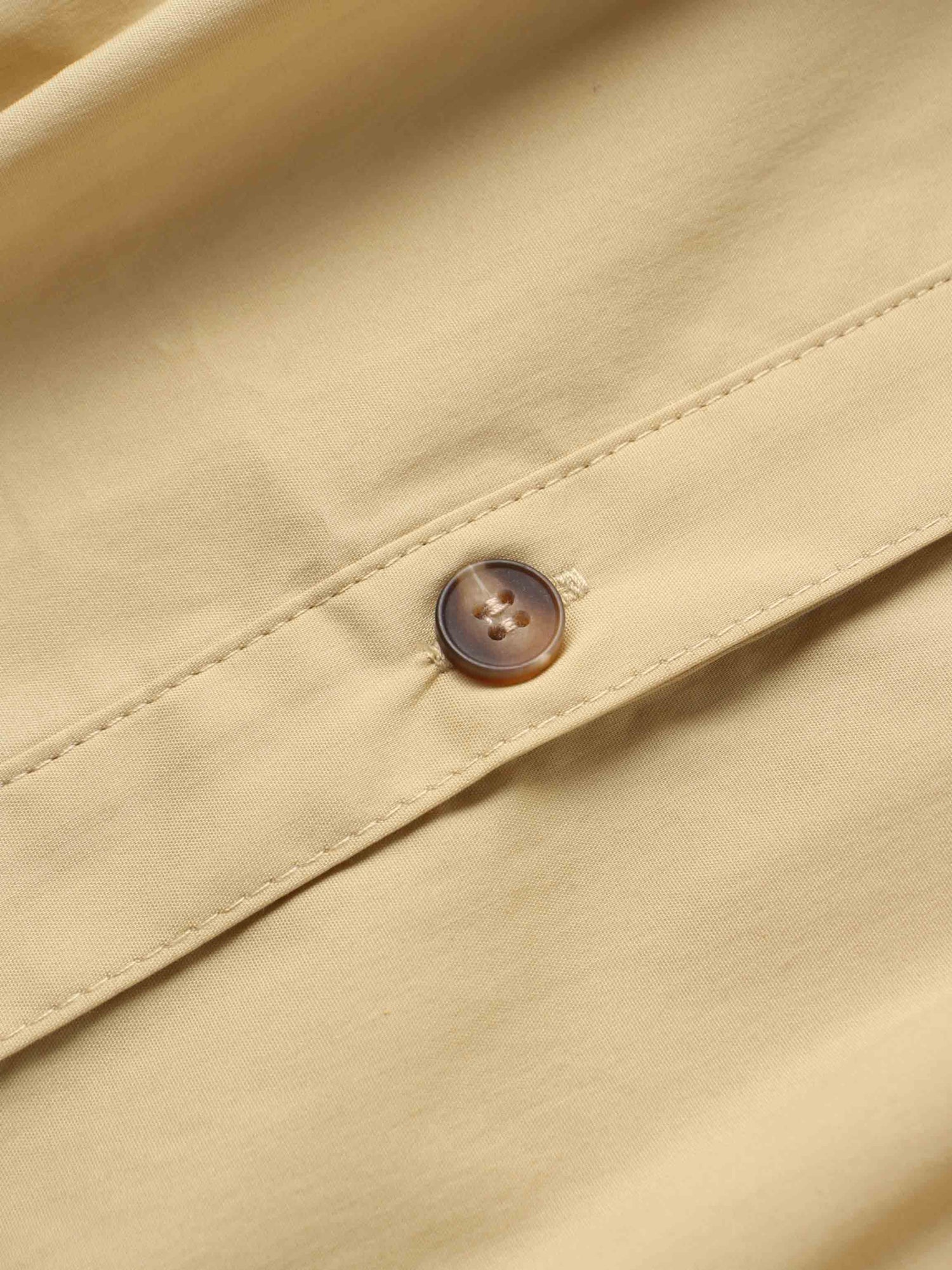 Button Down Cotton Blend Skirt-Tan