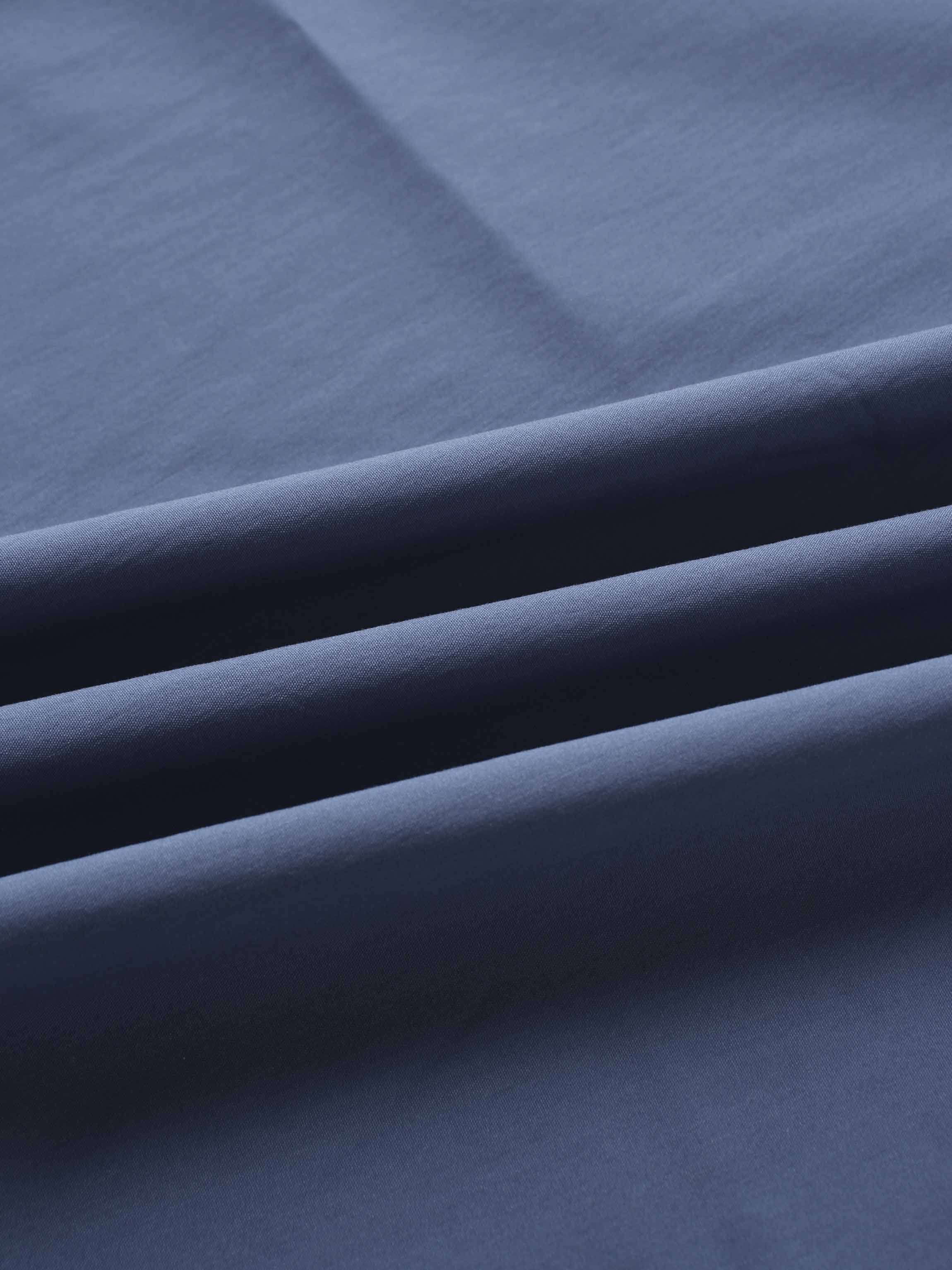 Button Down Cotton Blend Skirt-Denim Blue