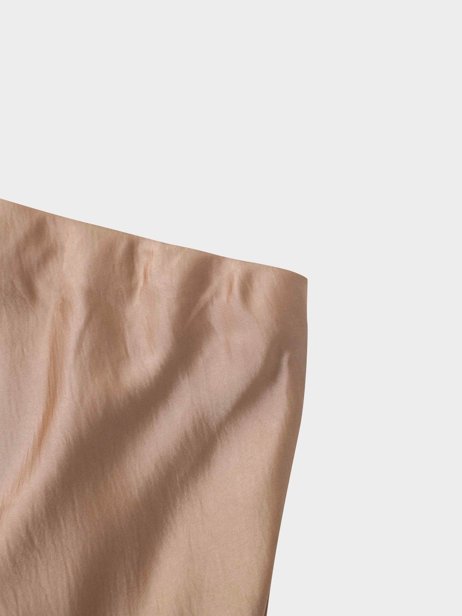 Faux Satin A-Line Skirt-Taupe