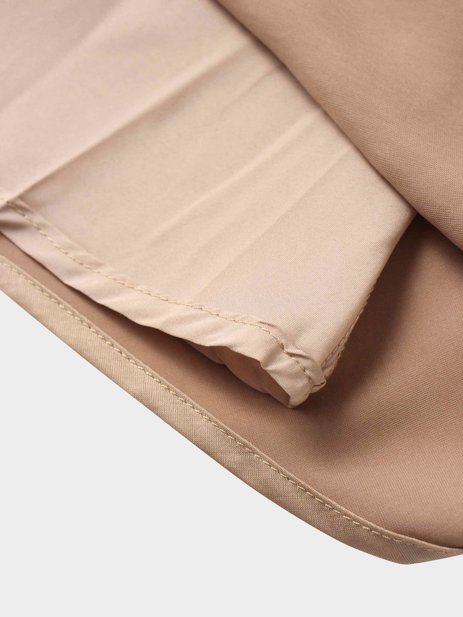 Faux Satin A-Line Skirt-Taupe