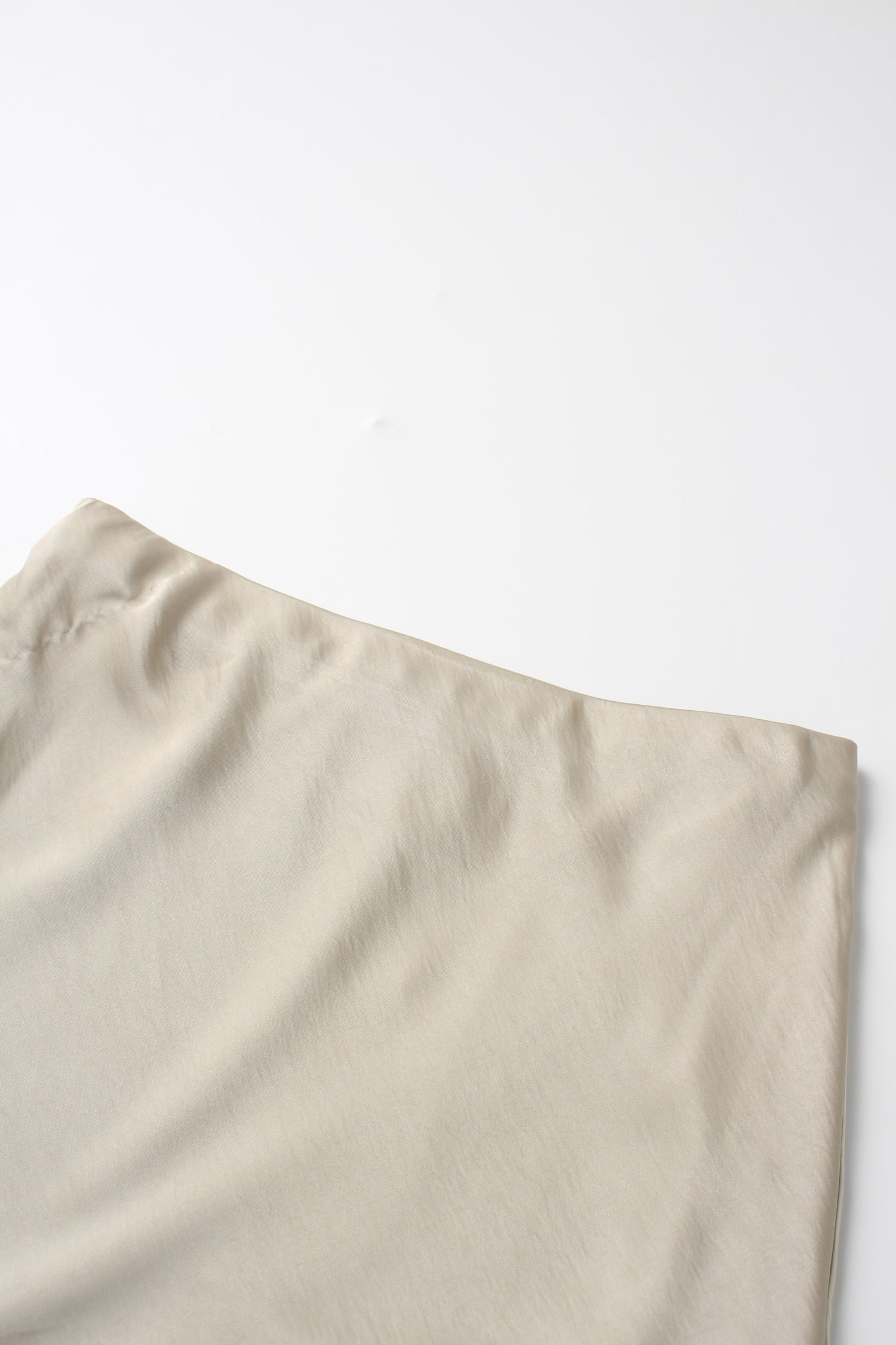 Faux Satin A-Line Skirt-Celery Green