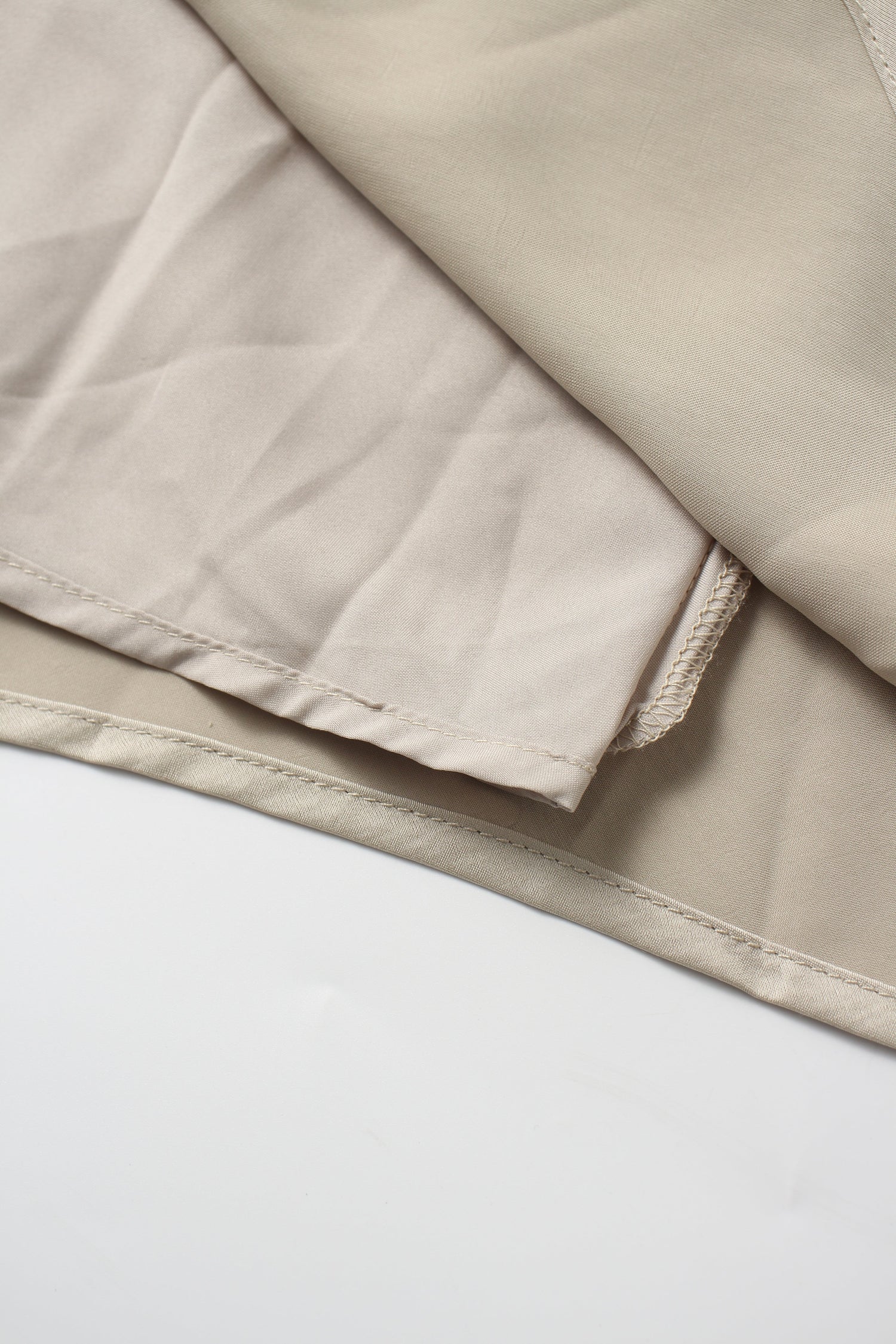 Faux Satin A-Line Skirt-Celery Green