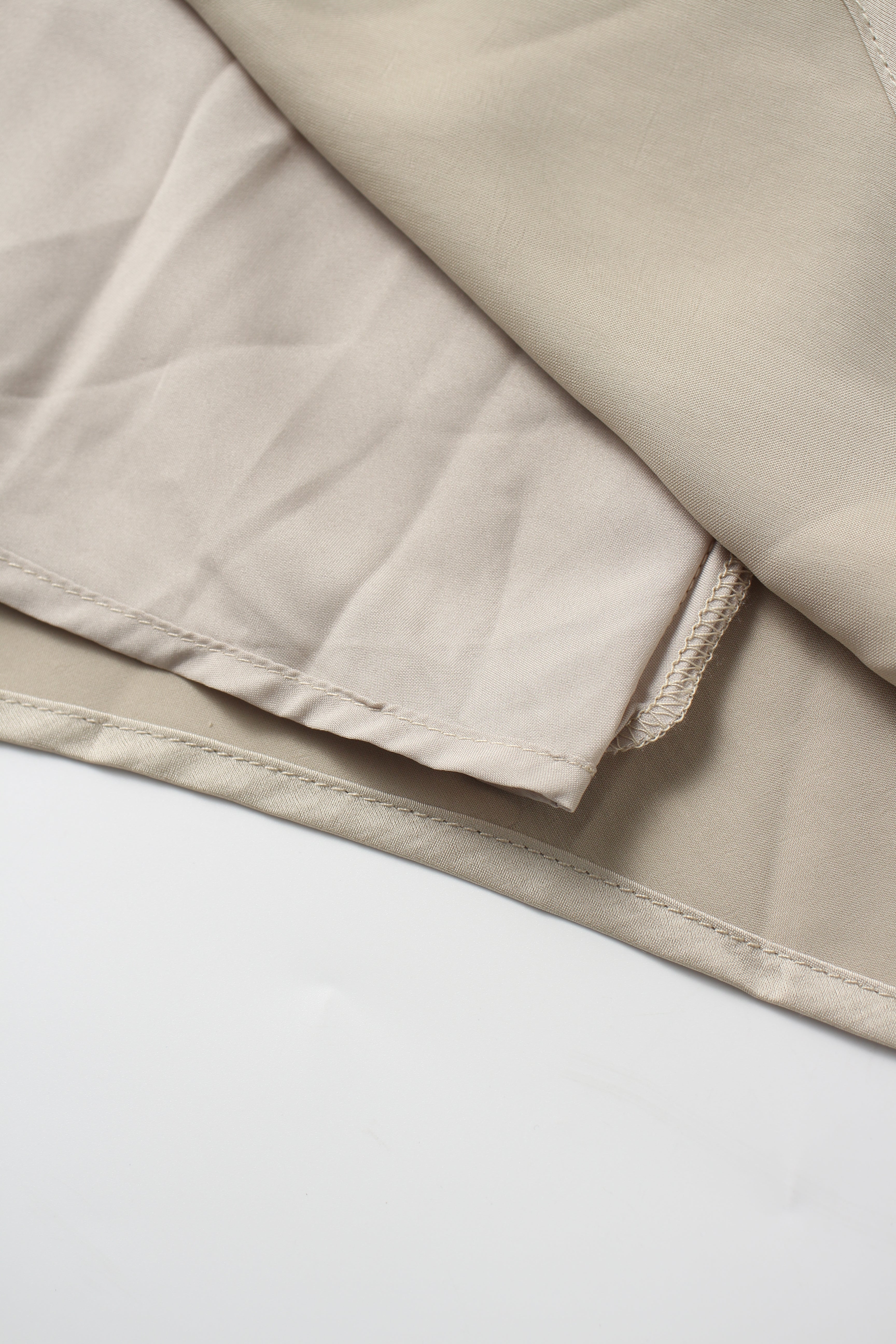 Faux Satin A-Line Skirt-Celery Green