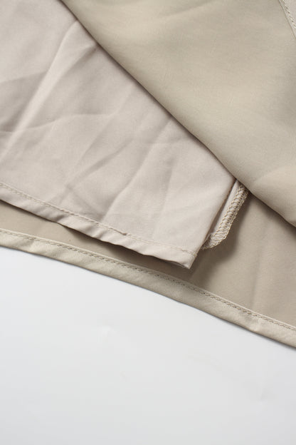 Faux Satin A-Line Skirt-Celery Green