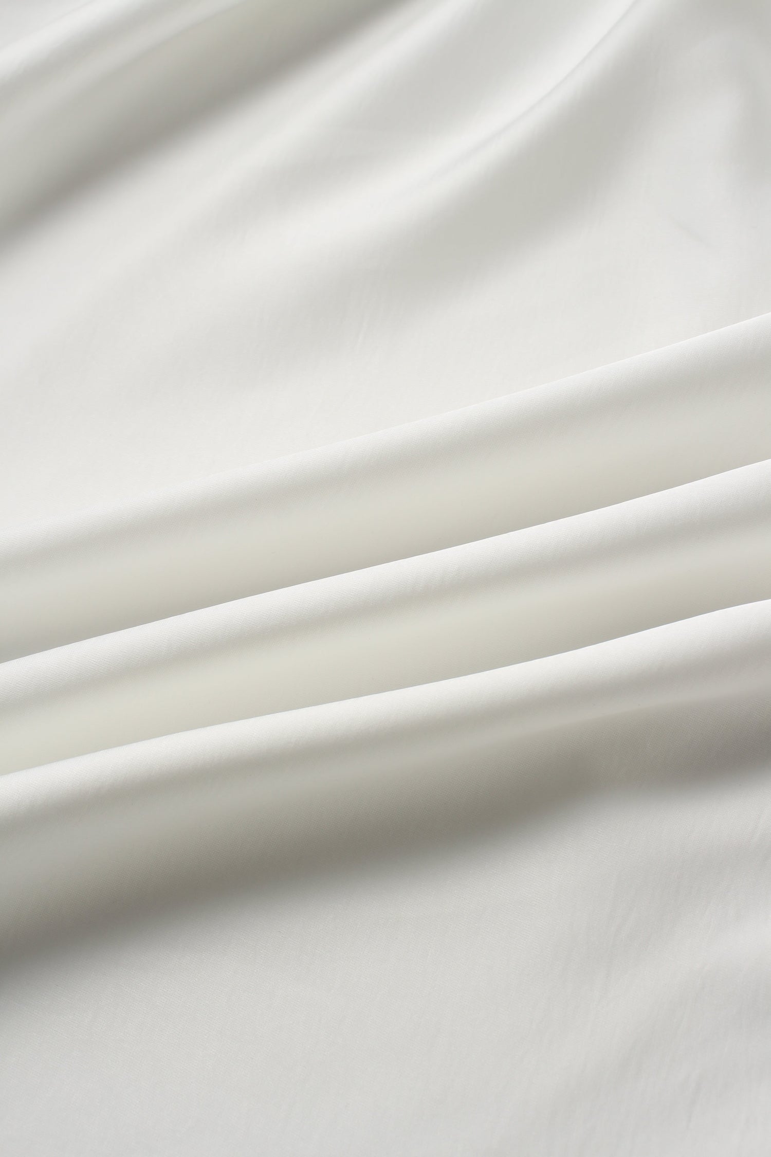 Faux Satin A-Line Skirt-White