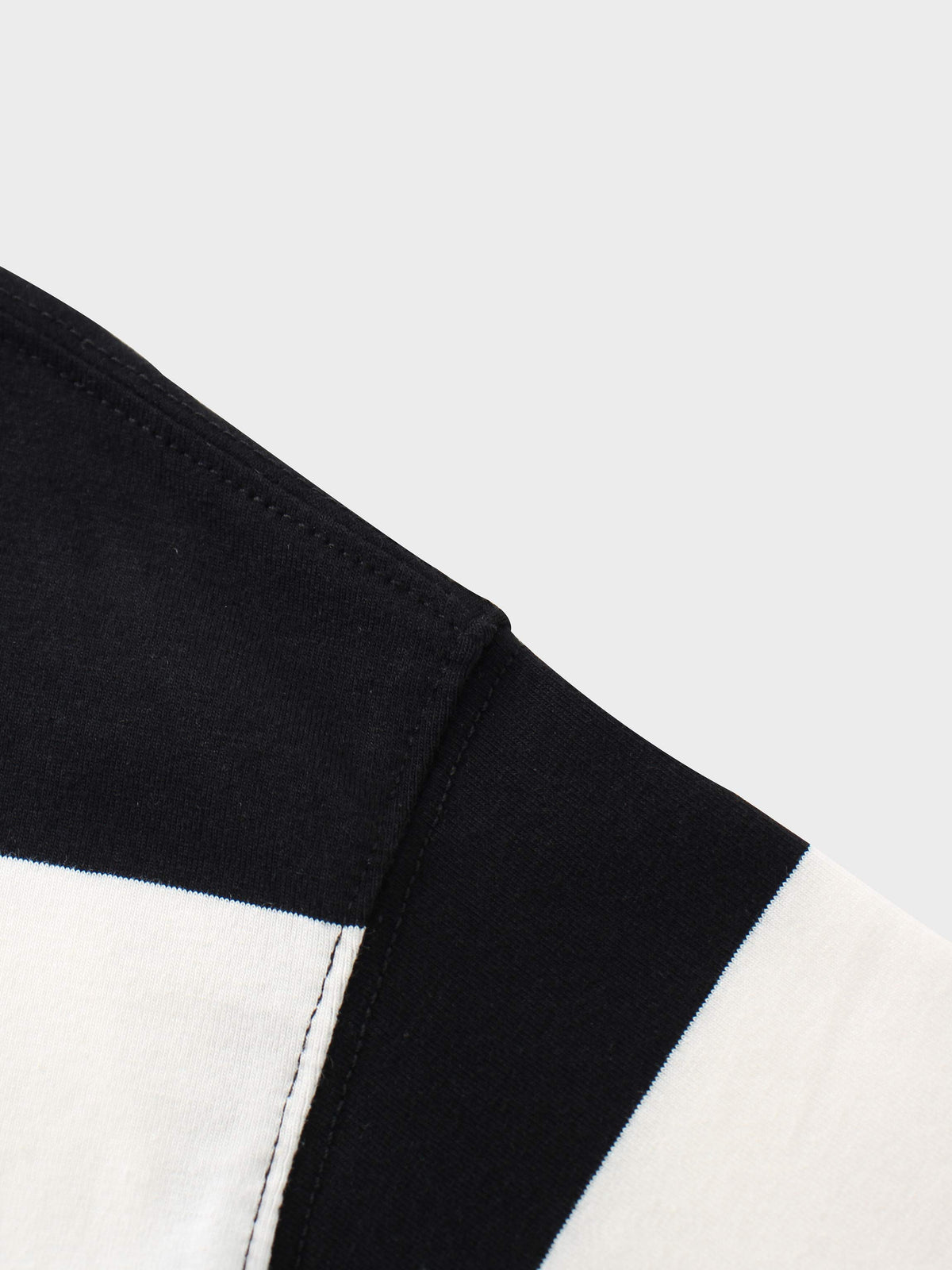 Oversized Rounded Hem T-Shirt-Black/White