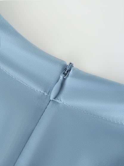 Satin Top-Light Blue