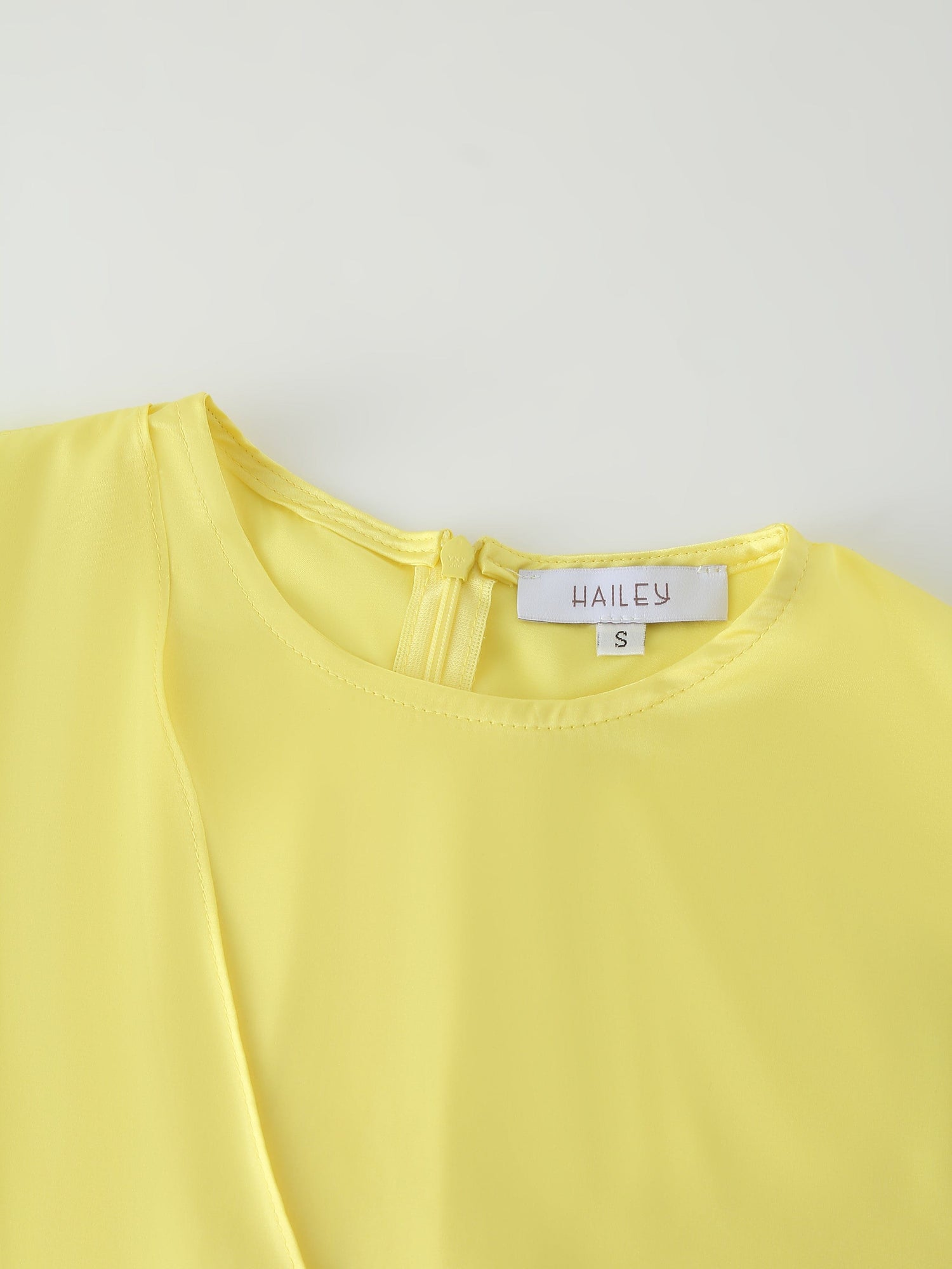 Wrap Satin Top-Yellow