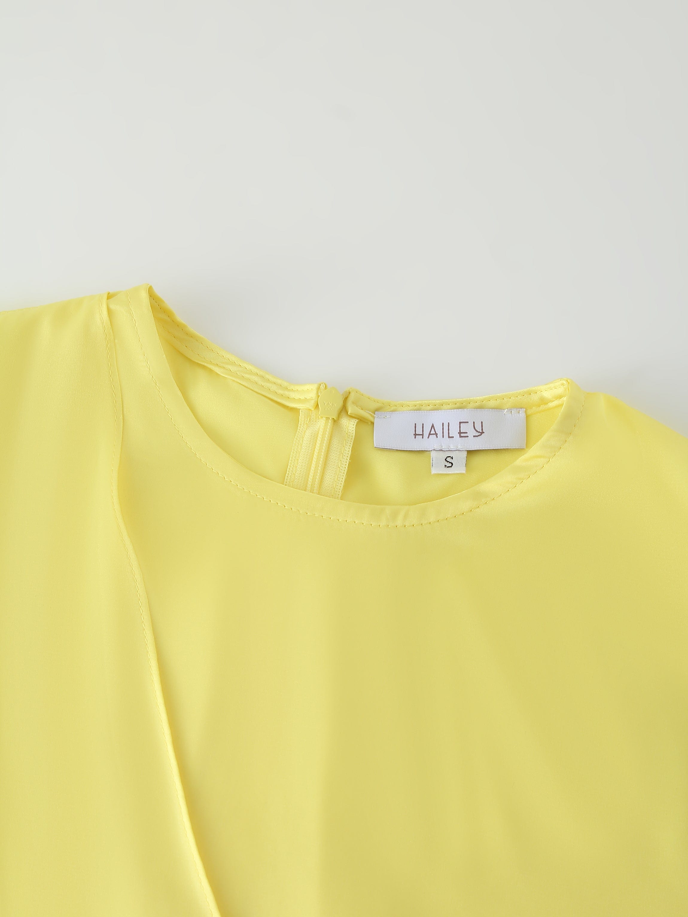 Wrap Satin Top-Yellow