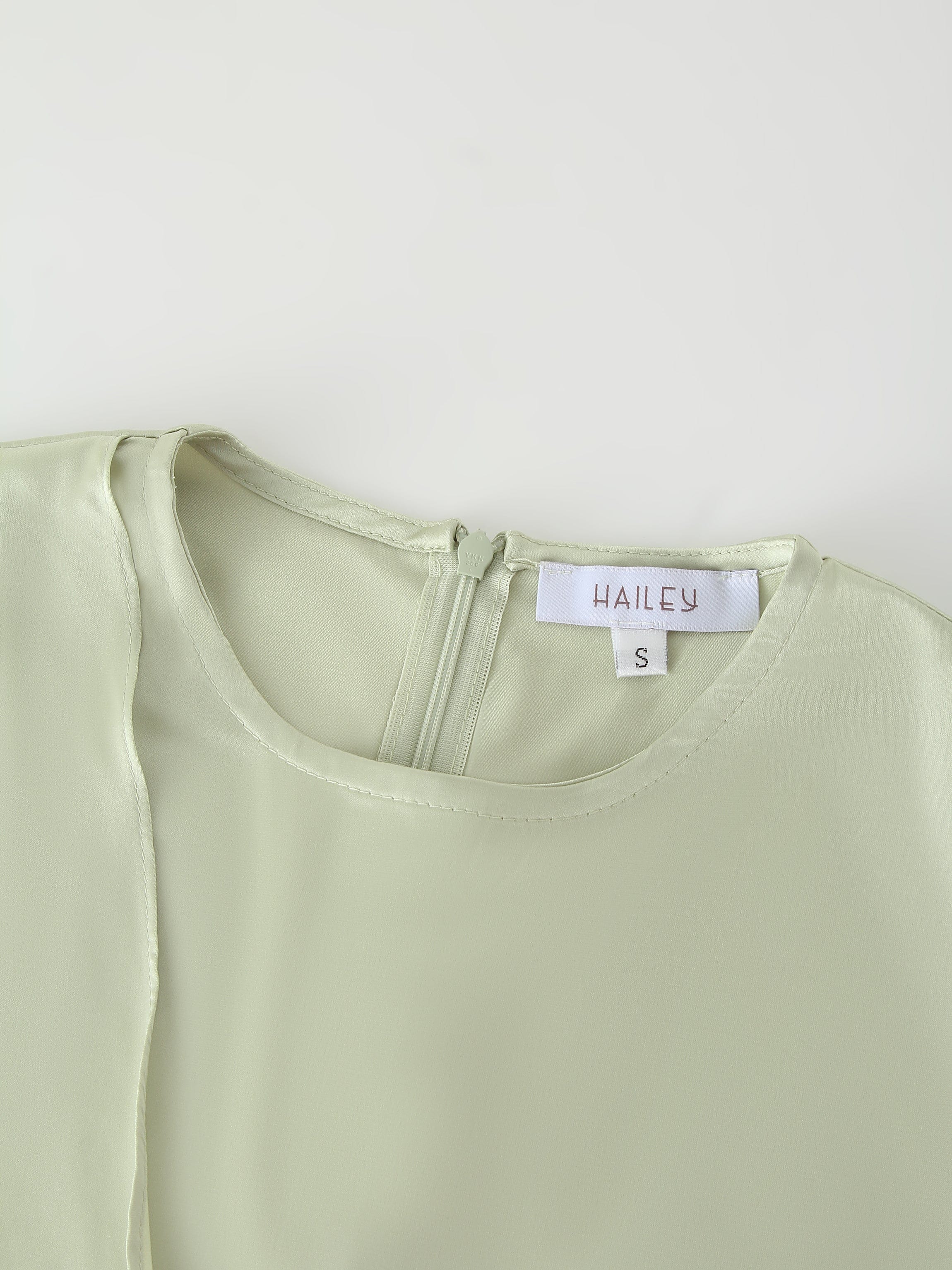 Wrap Satin Top-Celery