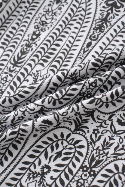 Basic Printed T-shirt-Paisley Vines Black