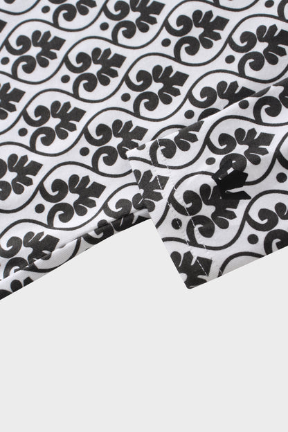 Basic Printed T-shirt-Damask