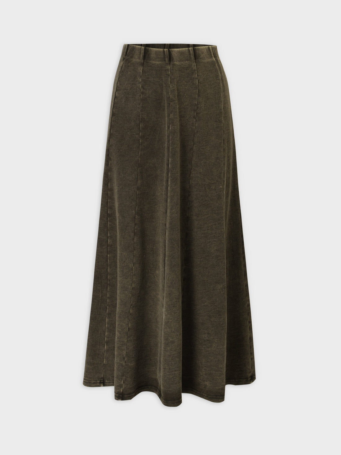 Jersey Paneled Skirt 37&quot;-Washed Olive