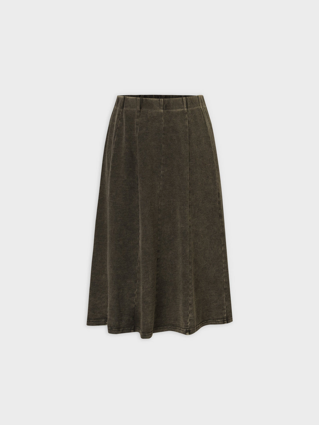 Jersey Paneled Skirt 24&quot;-Washed Olive