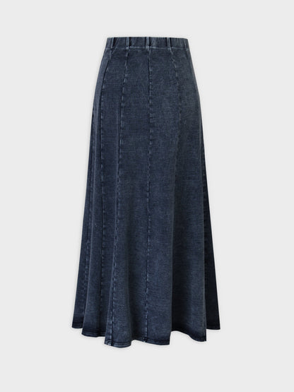 Jersey Paneled Skirt 37"-Blue