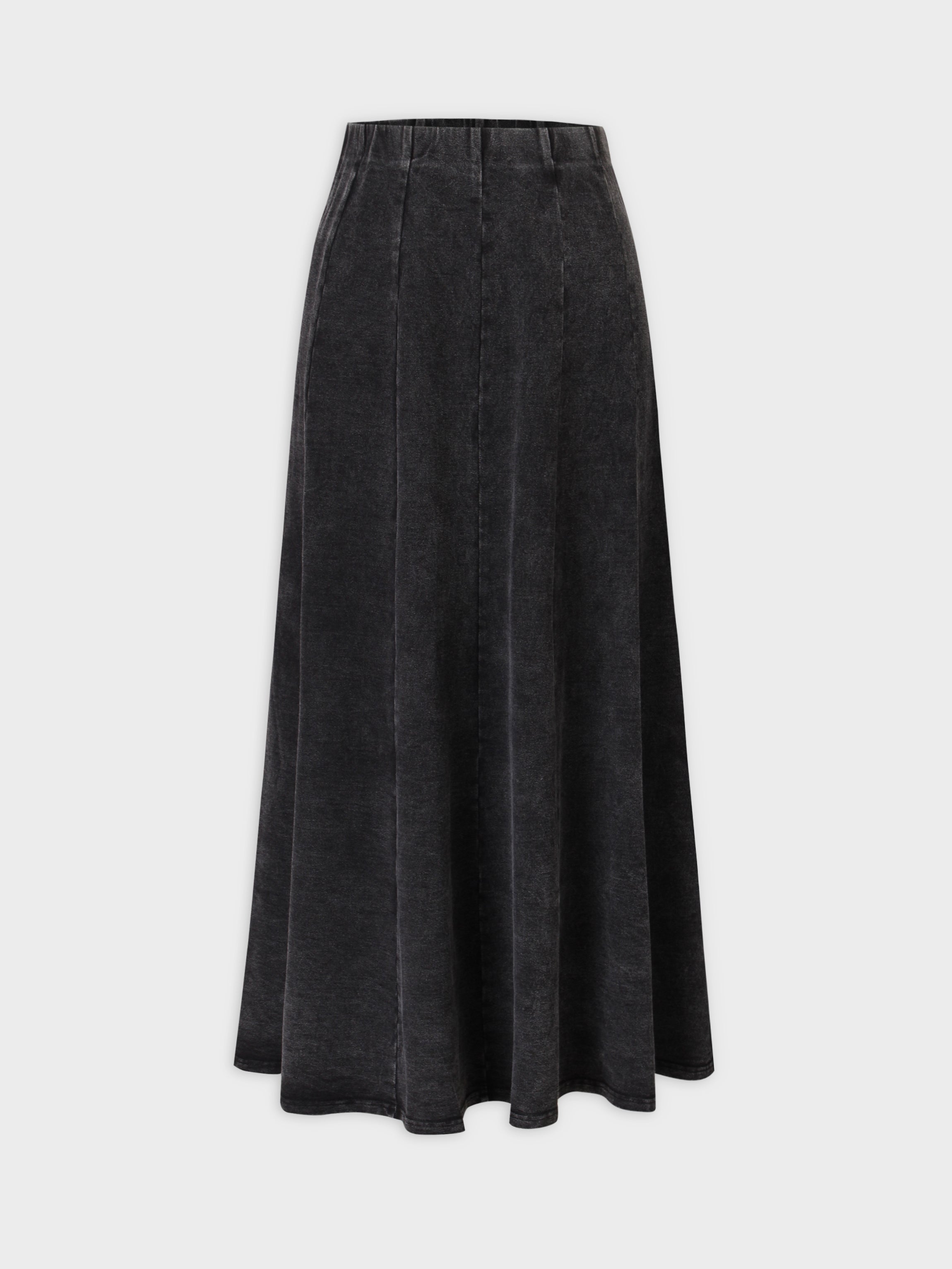 Jersey Paneled Skirt 33&quot;-Black