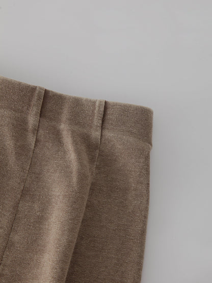 Jersey Paneled Skirt 37"-Washed Taupe