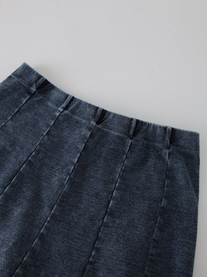 Jersey Paneled Skirt 37"-Blue