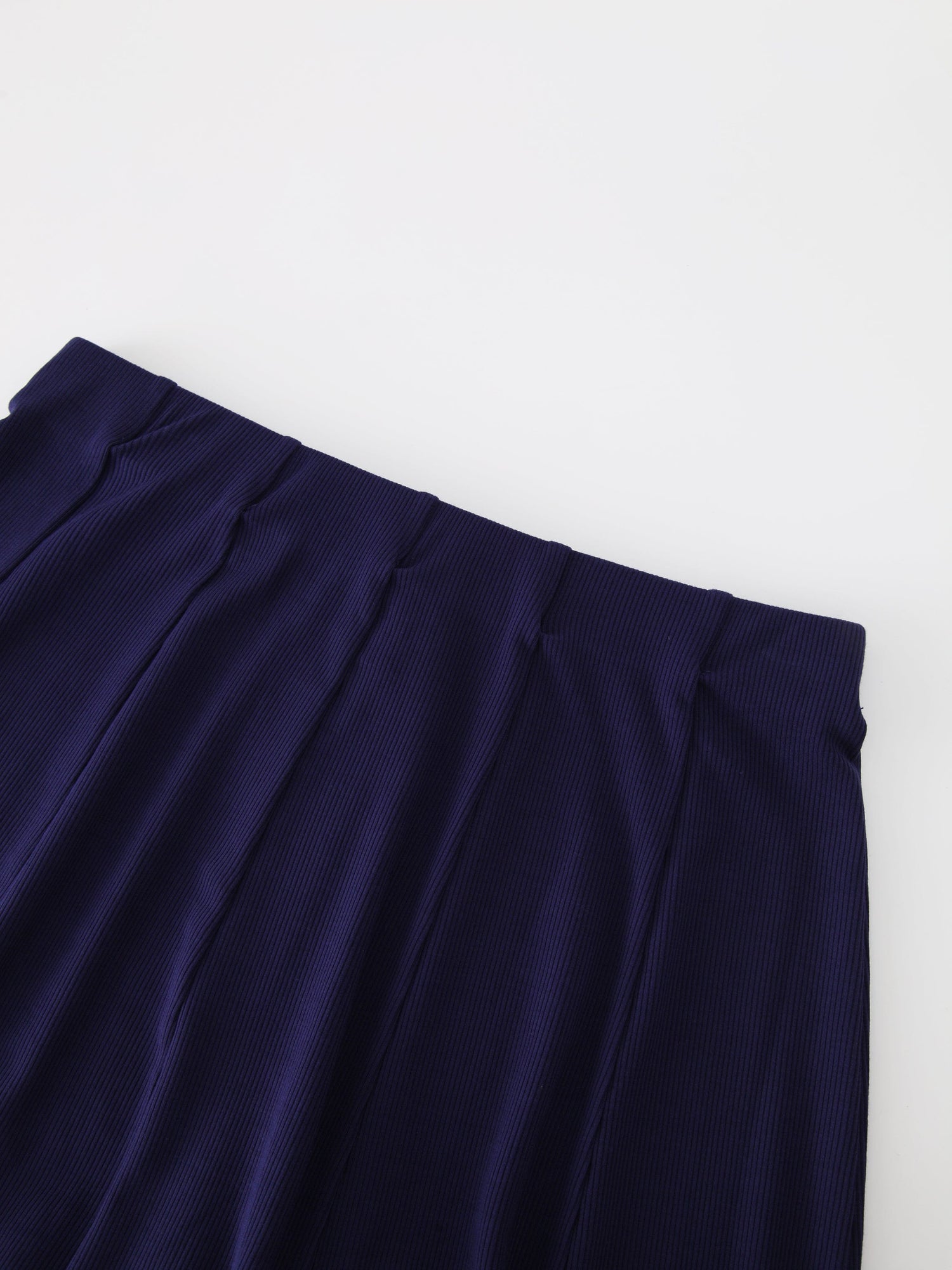 Panel Ribbed Skirt-Navy