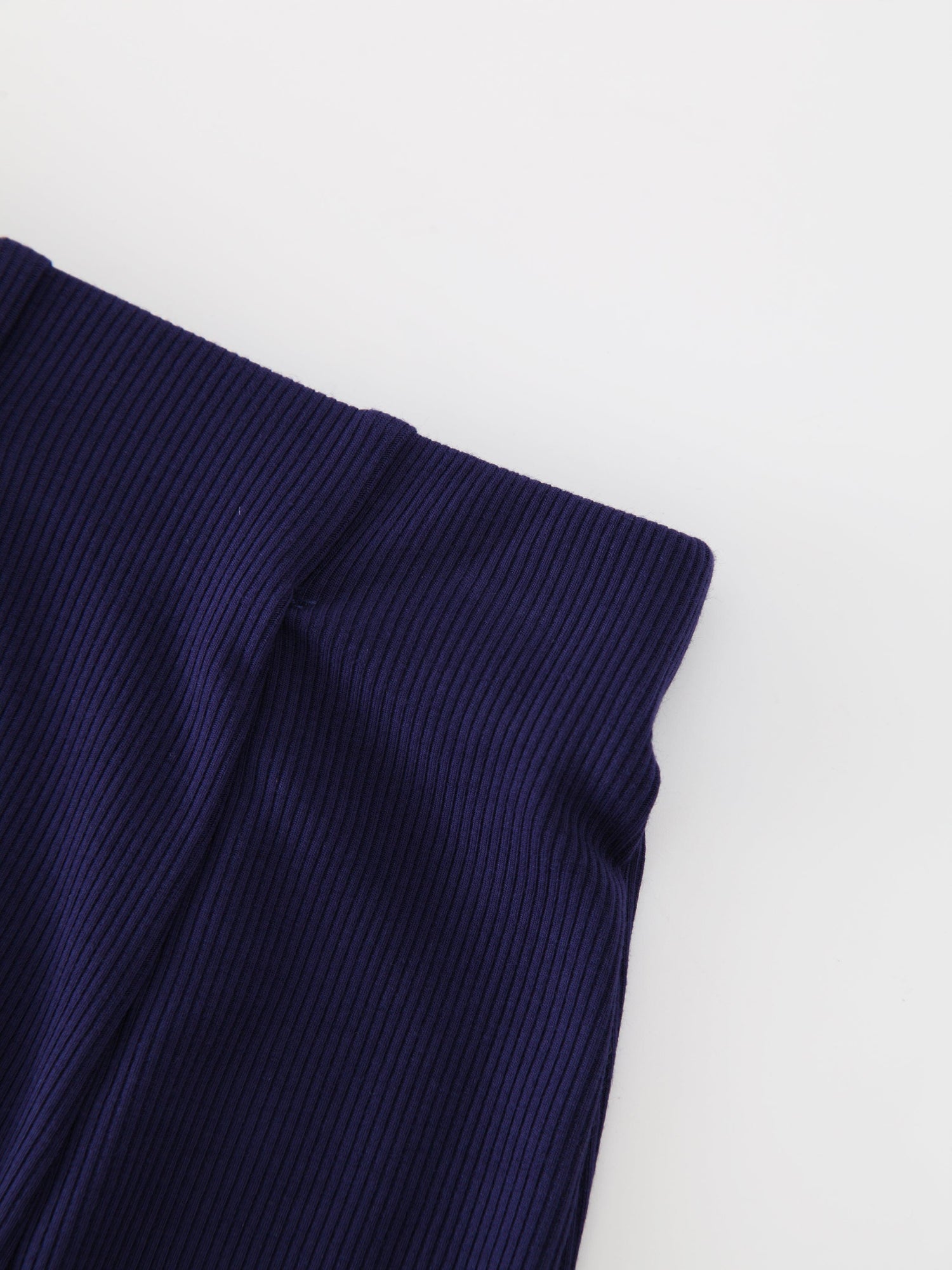 Panel Ribbed Skirt-Navy