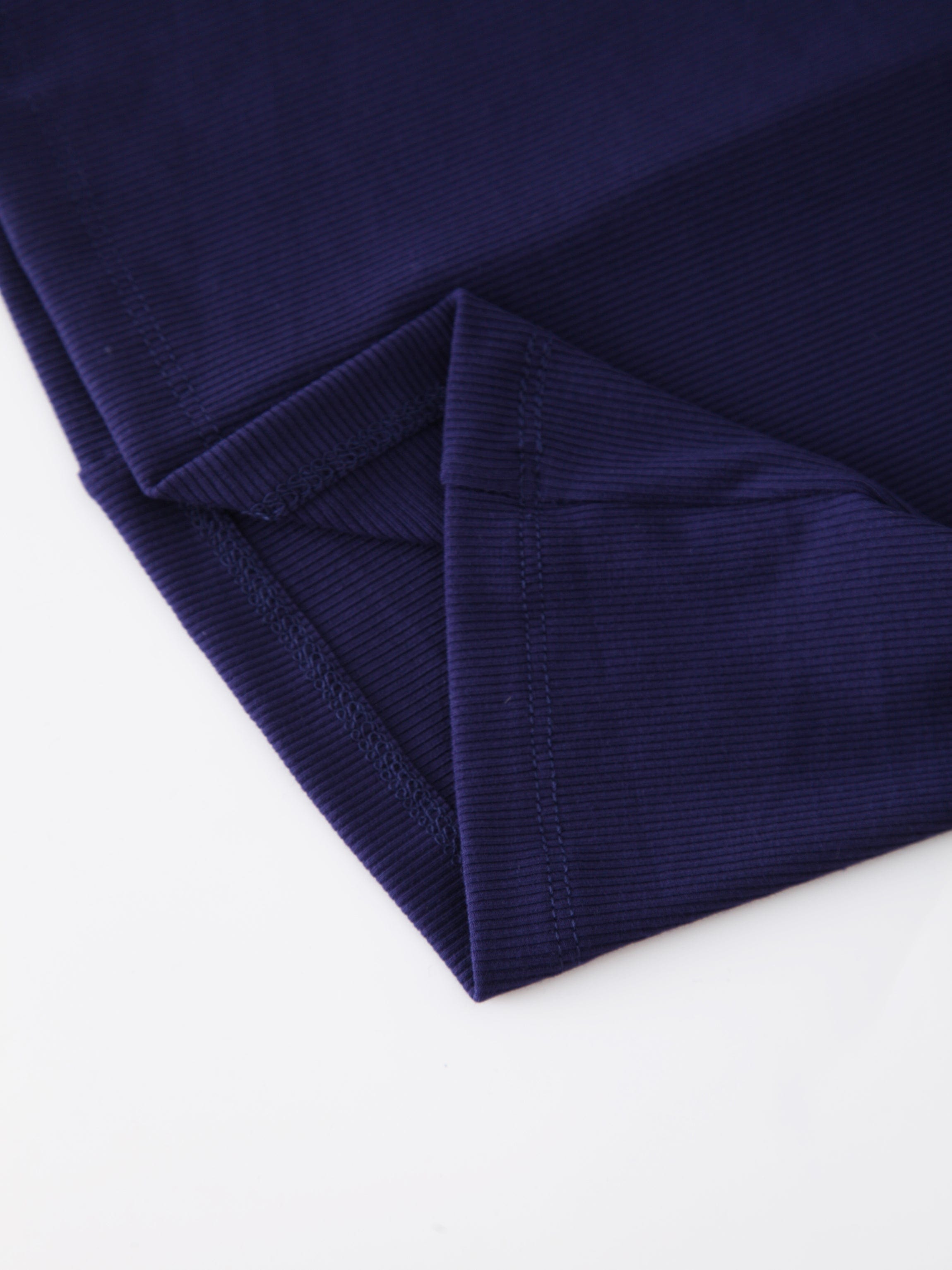 Panel Ribbed Skirt-Navy