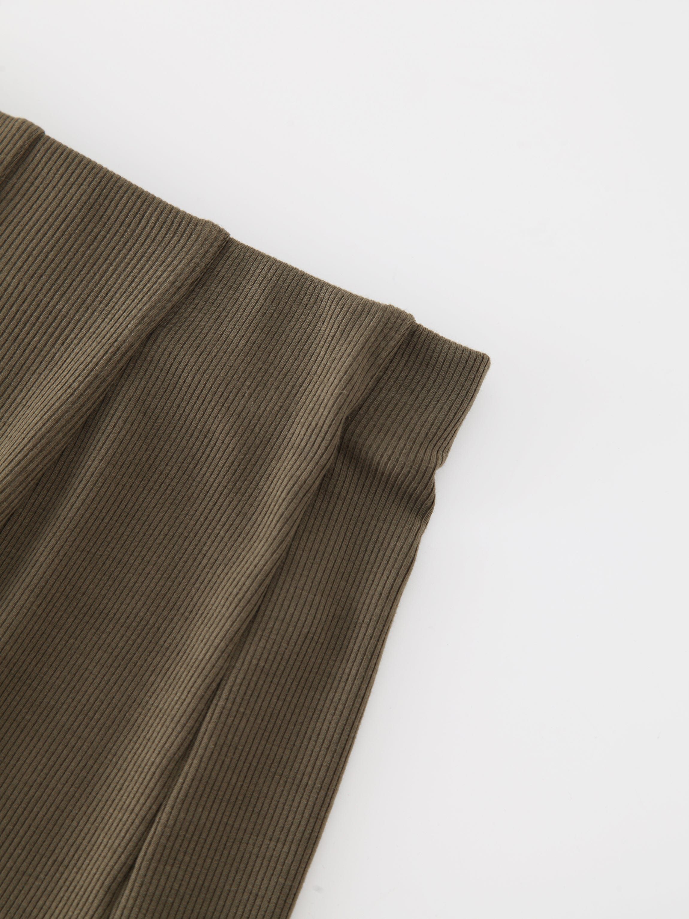 Panel Ribbed Skirt-Olive