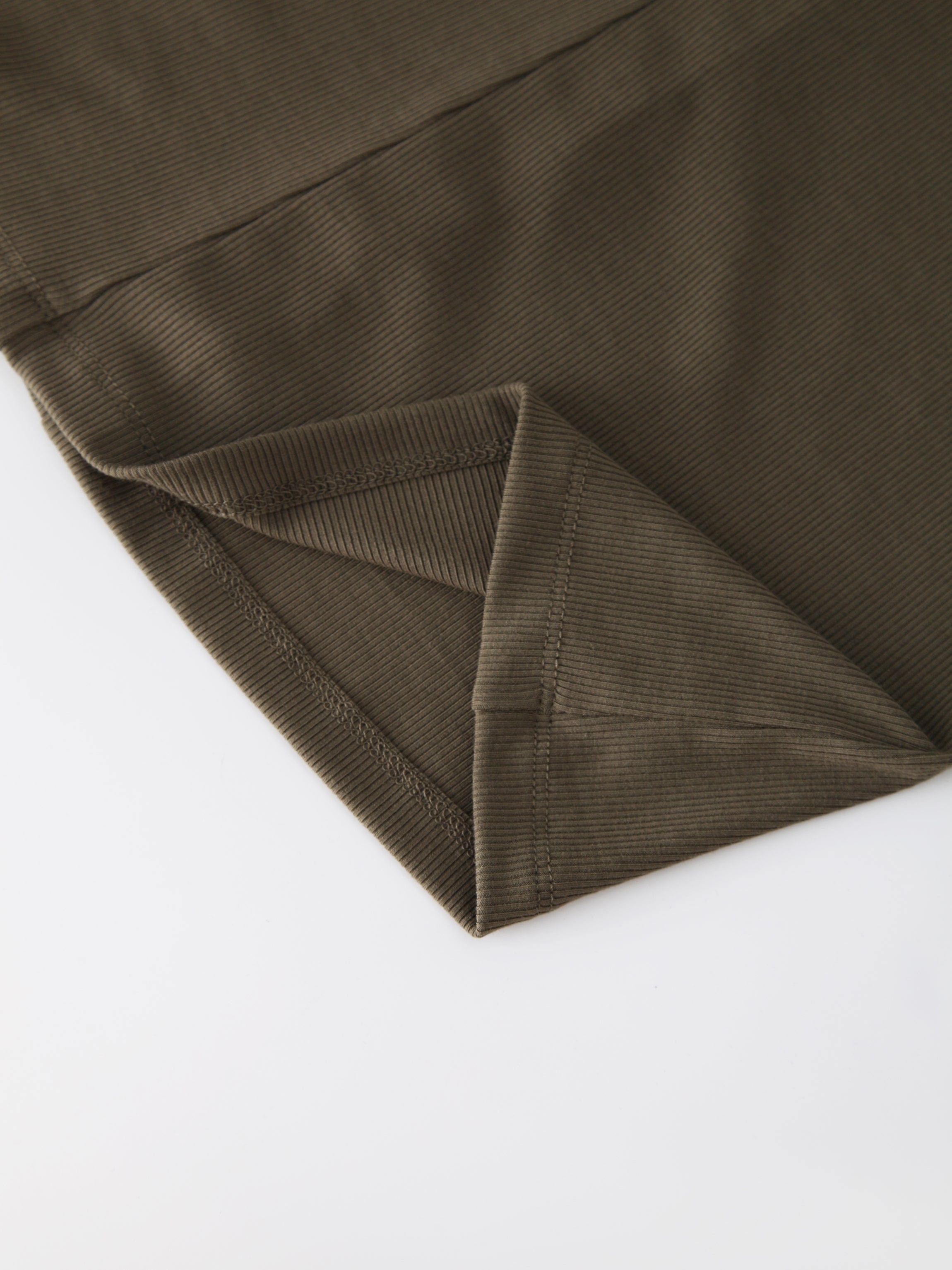 Panel Ribbed Skirt-Olive