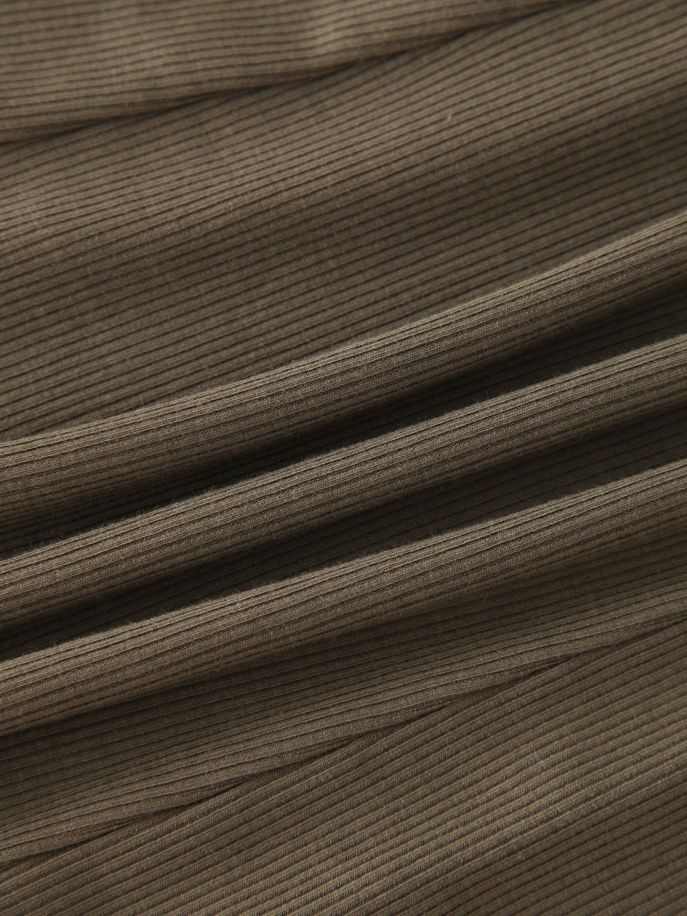 Panel Ribbed Skirt-Olive