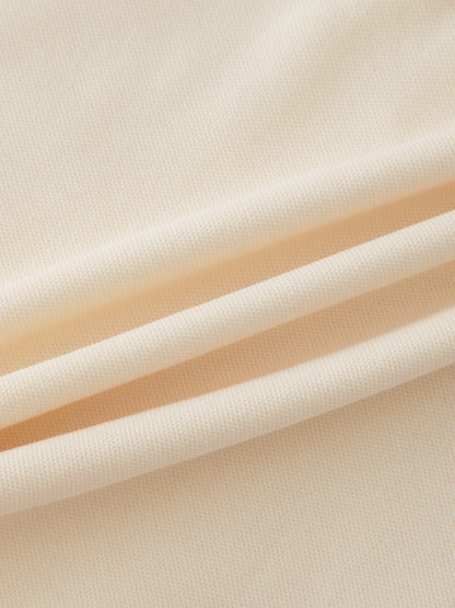 Half Zip Polo-Cream