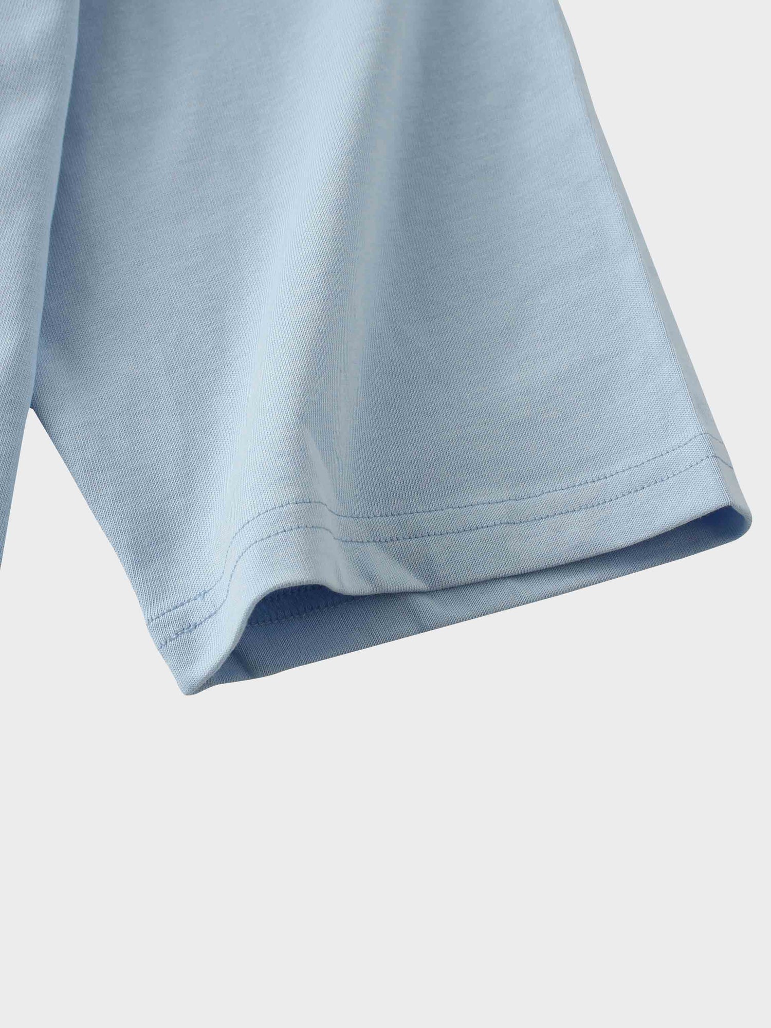 Oversized Boxy 3Q Sleeve Tee-Light Blue