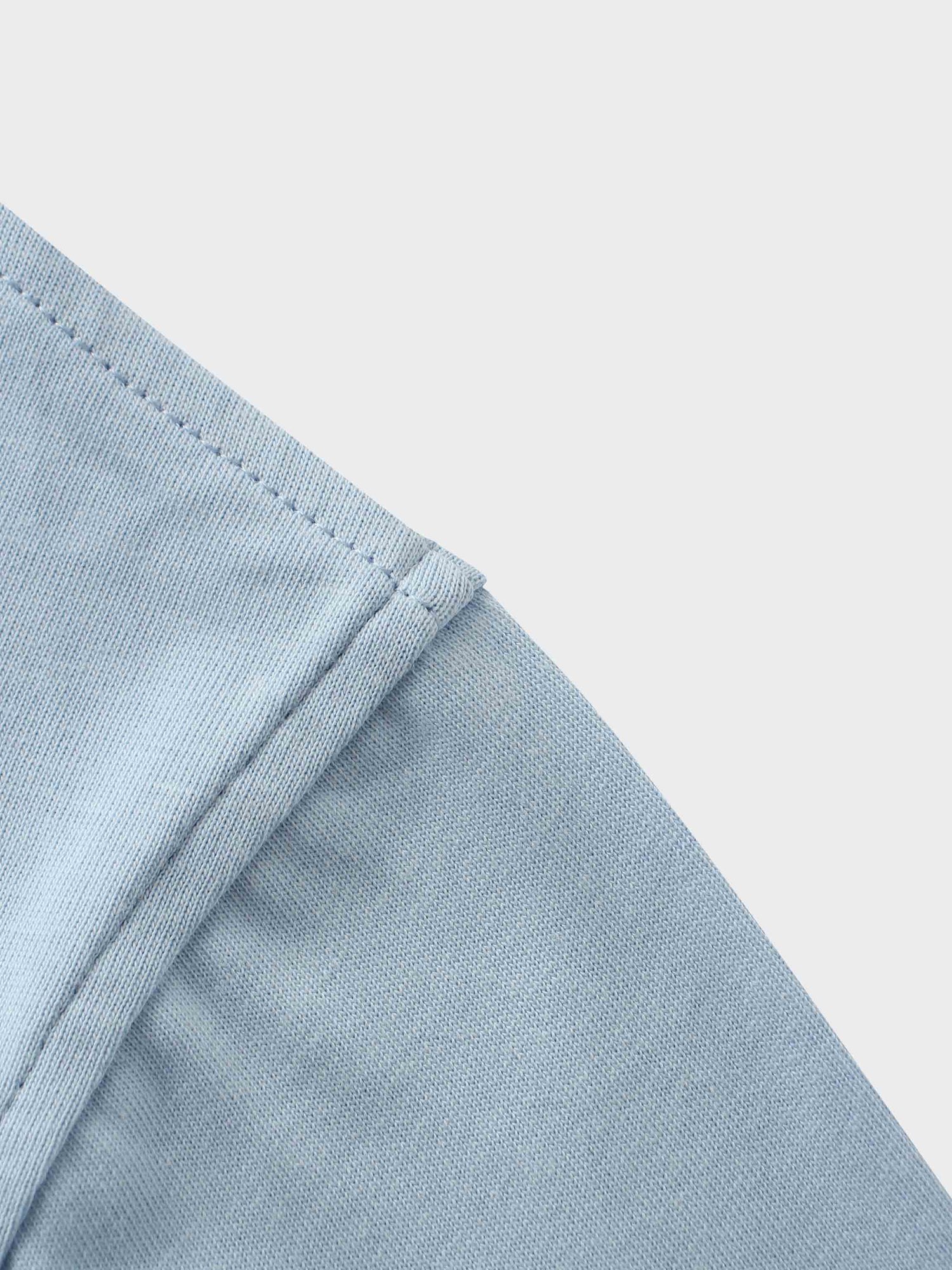 Oversized Boxy 3Q Sleeve Tee-Light Blue