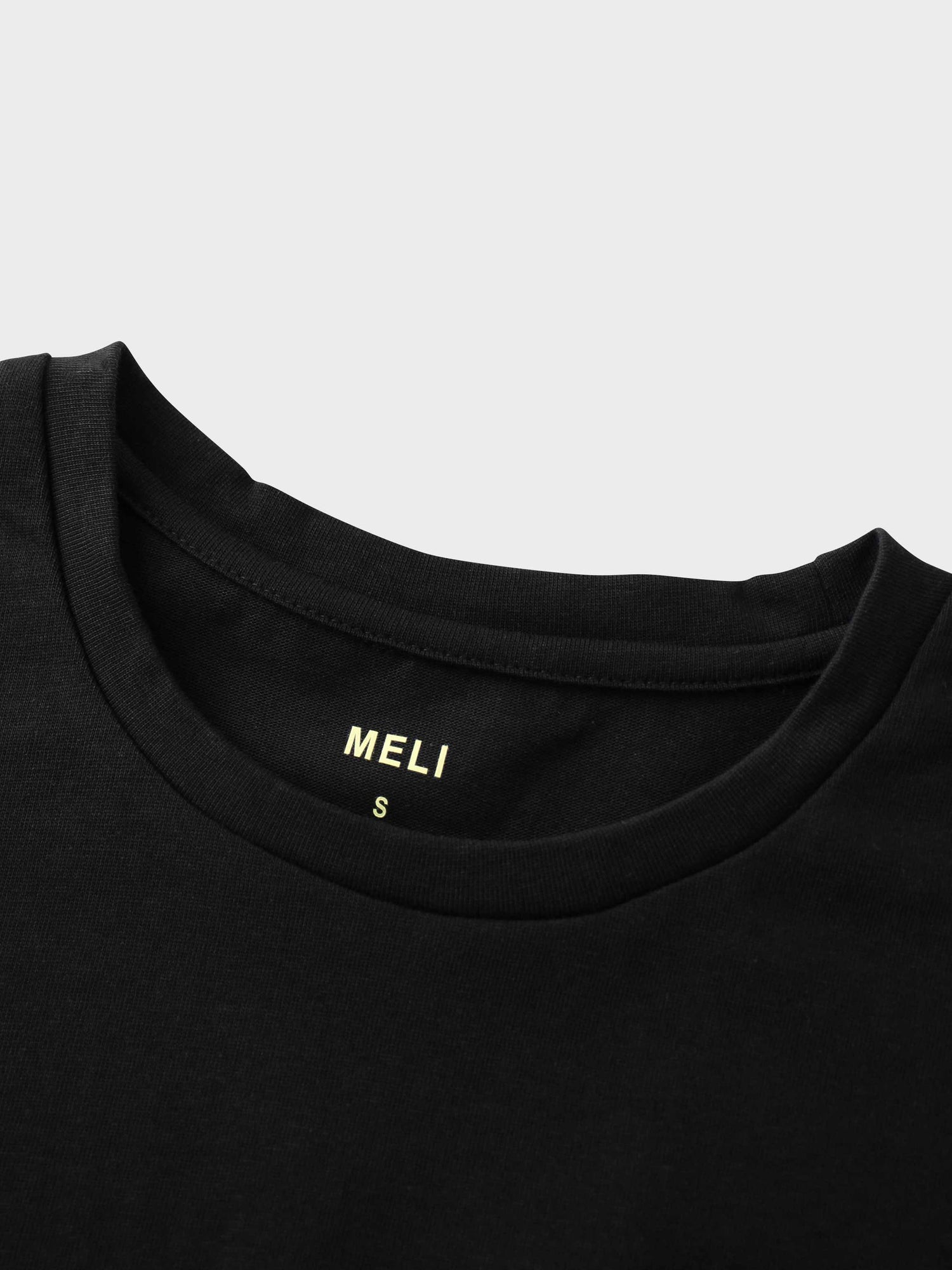 Oversized Boxy 3Q Sleeve Tee-Black