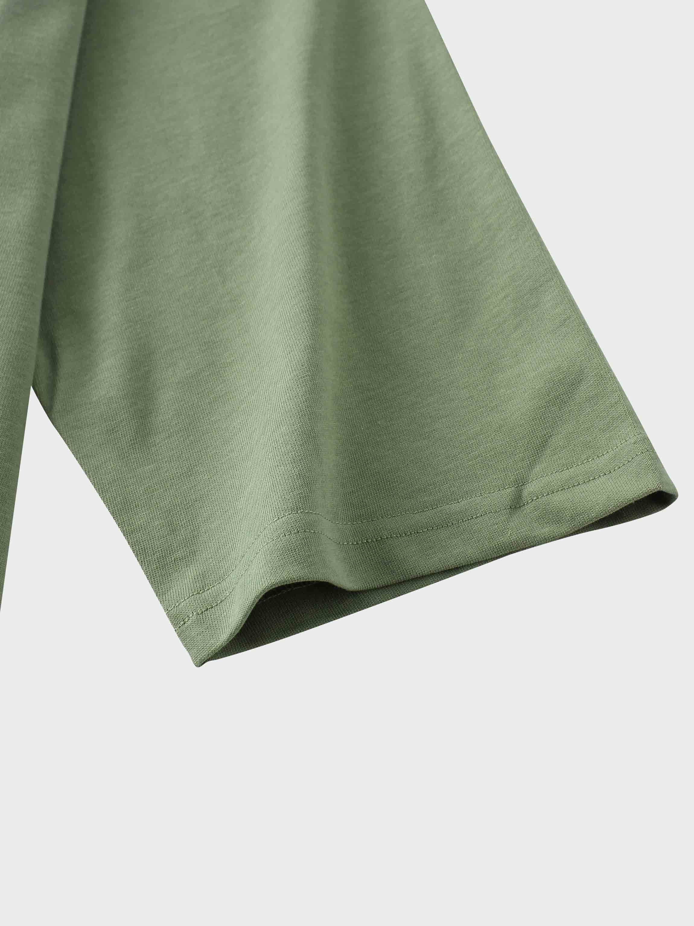 Oversized Boxy 3Q Sleeve Tee-Sage