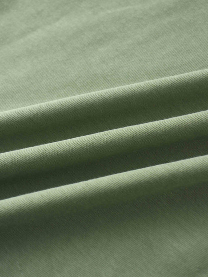 Oversized Boxy 3Q Sleeve Tee-Sage