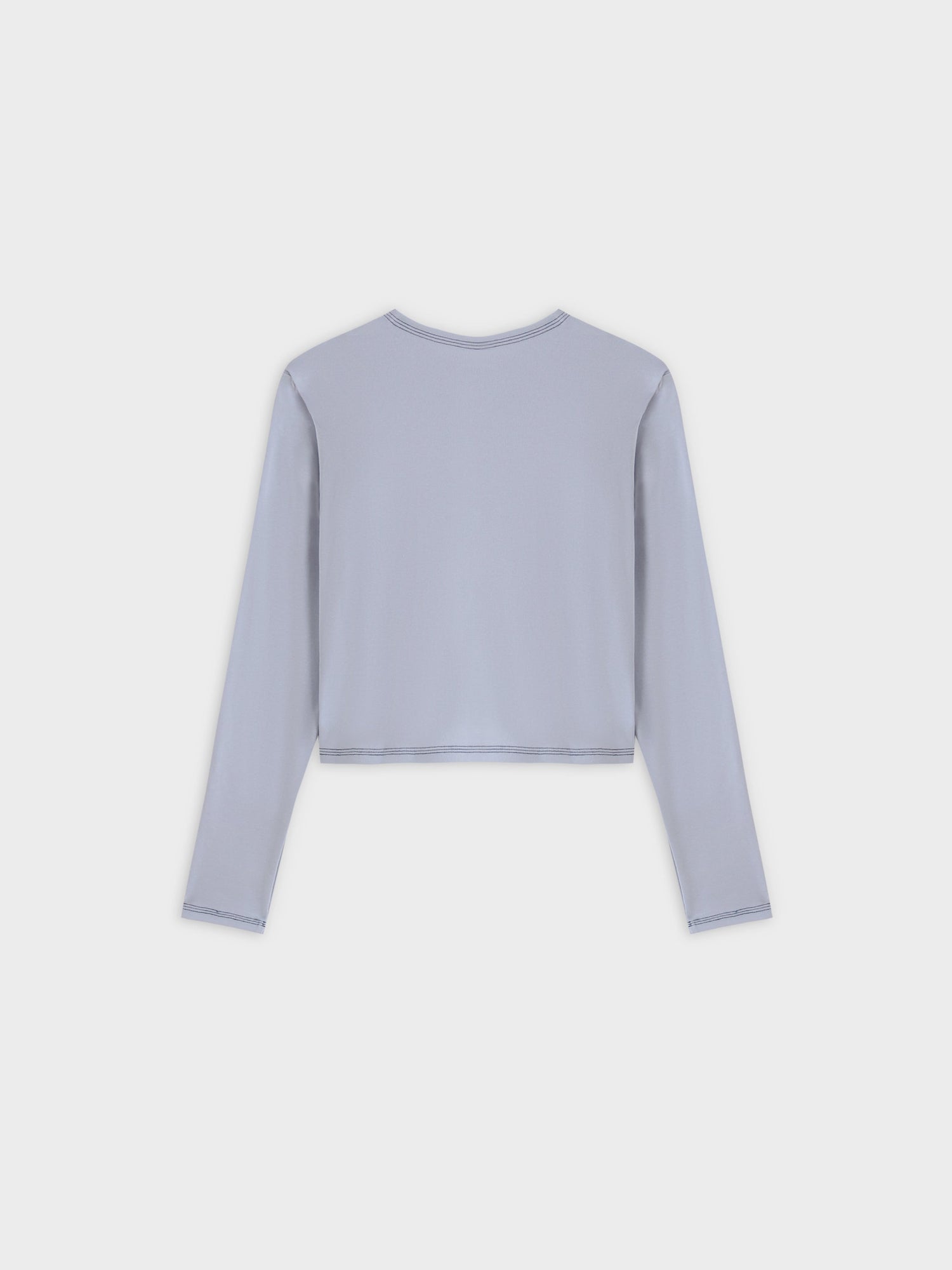 Basic T-Shirt Cropped Cardigan-Light Blue