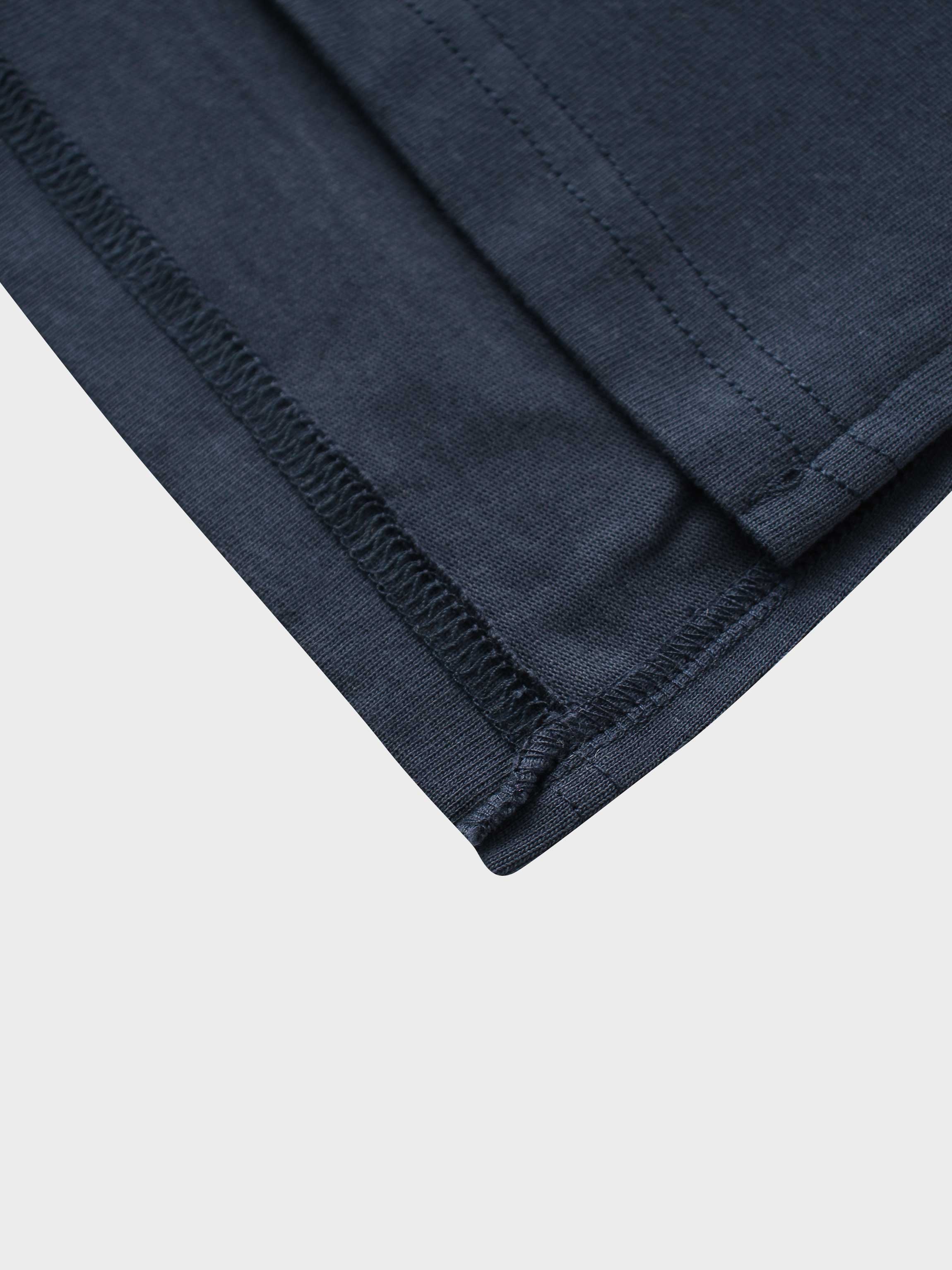 Oversized Boxy 3Q Sleeve Tee-Navy