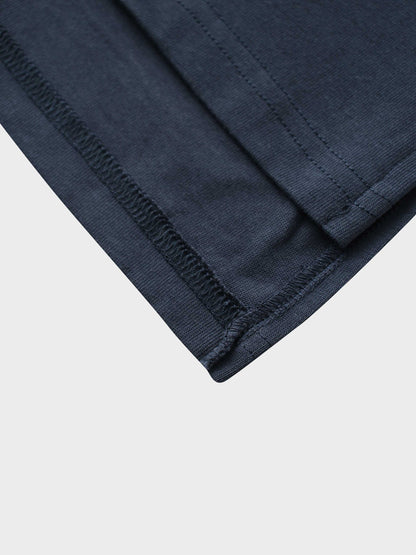 Oversized Boxy 3Q Sleeve Tee-Navy