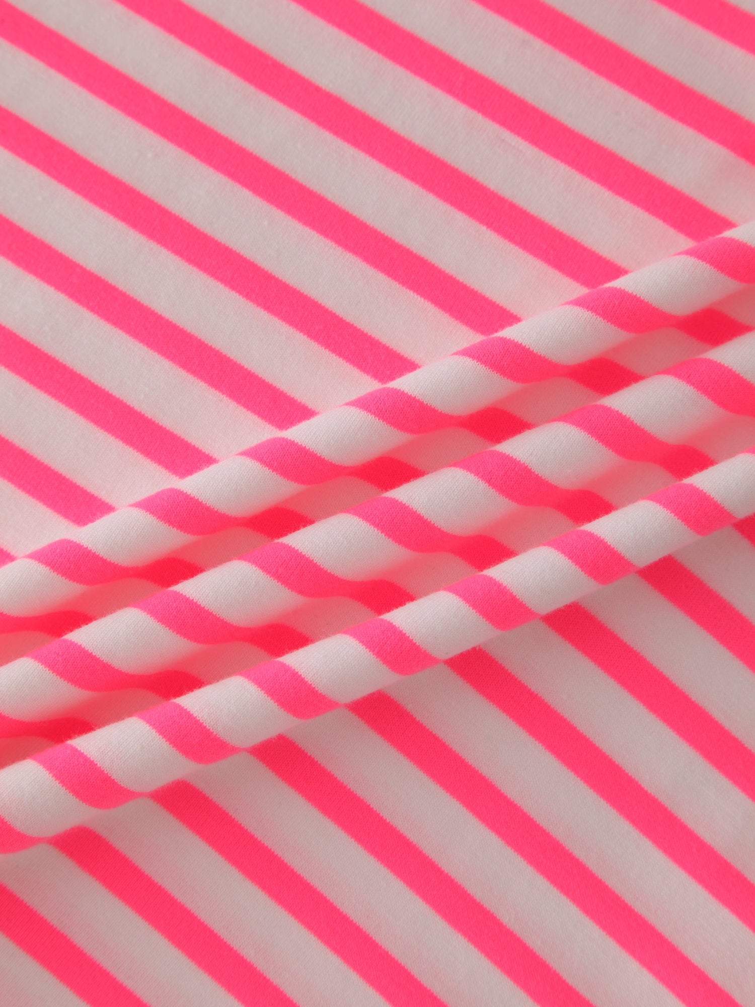 Neon Stripe Crew-Pink/White