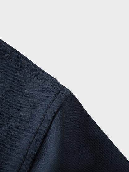 Oversized Boxy 3Q Sleeve Tee-Navy