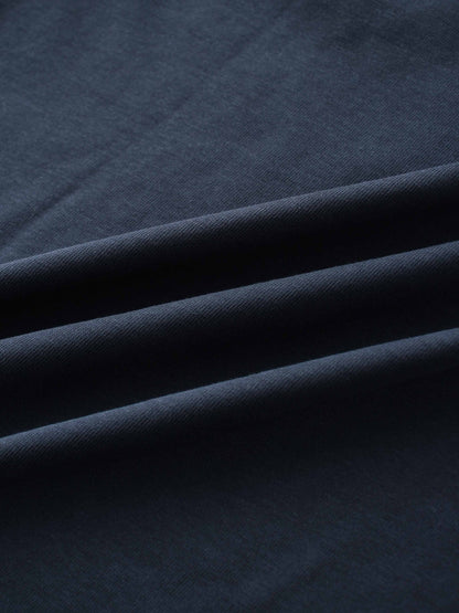 Oversized Boxy 3Q Sleeve Tee-Navy