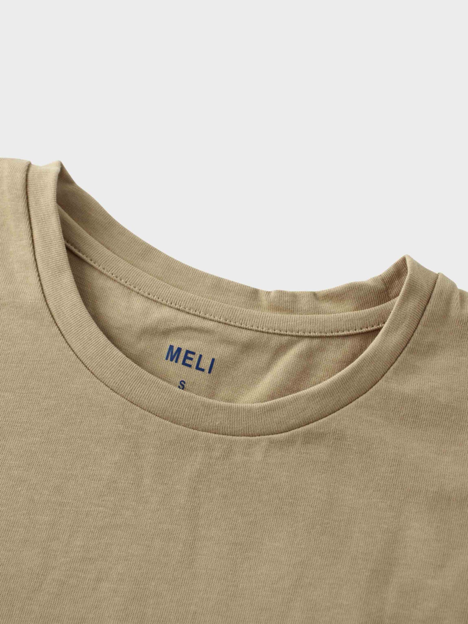 Oversized Boxy 3Q Sleeve Tee-Tan