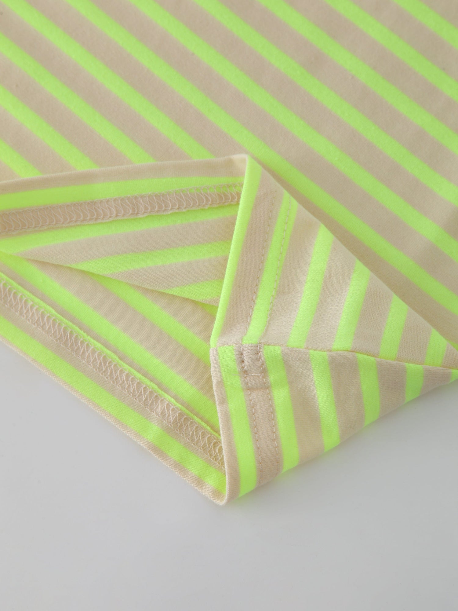 Neon Stripe Crew-Yellow/Cream