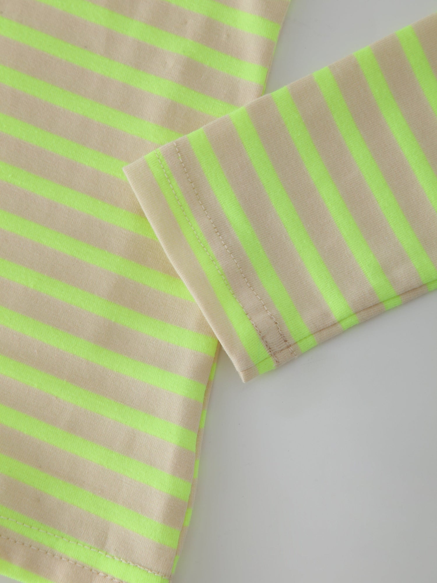 Neon Stripe Crew-Yellow/Cream