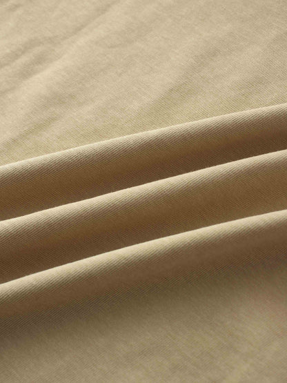 Oversized Boxy 3Q Sleeve Tee-Tan