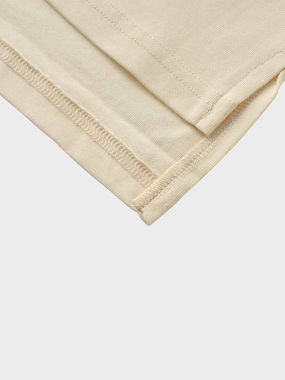 Oversized Boxy 3Q Sleeve Tee-Cream
